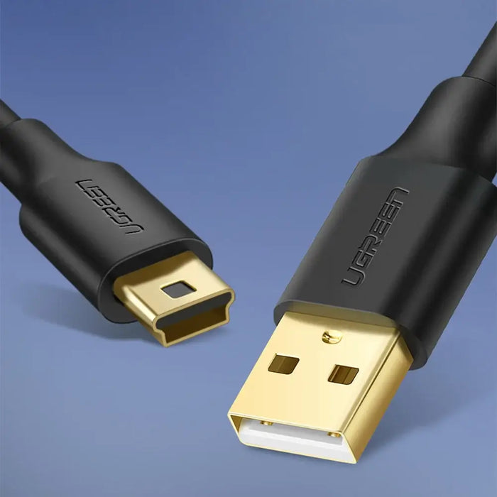 Ugreen 5 pin gold-plated USB cable - mini USB 0.25m black (US132) - Cell phone cables<<<HurtelXML
