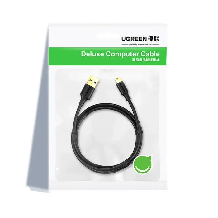 Ugreen 5 pin gold-plated USB cable - mini USB 0.25m black (US132) - Cell phone cables<<<HurtelXML