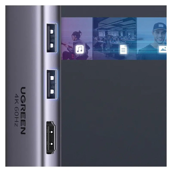 Ugreen 6in1 Multifunctional USB Type C HUB - 2x USB 3.2 Gen 1 / HDMI 4K 60Hz / SD and TF Card Reader / USB Type C PD