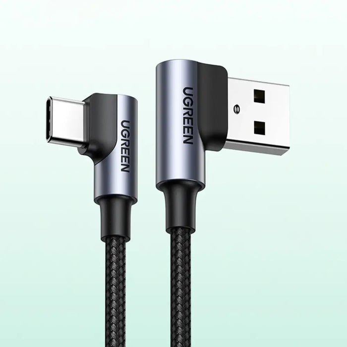 Ugreen 90° angled cable USB C - USB 2.0 480Mbps 3A 3m black (US176) - Cell phone cables<<<HurtelXML