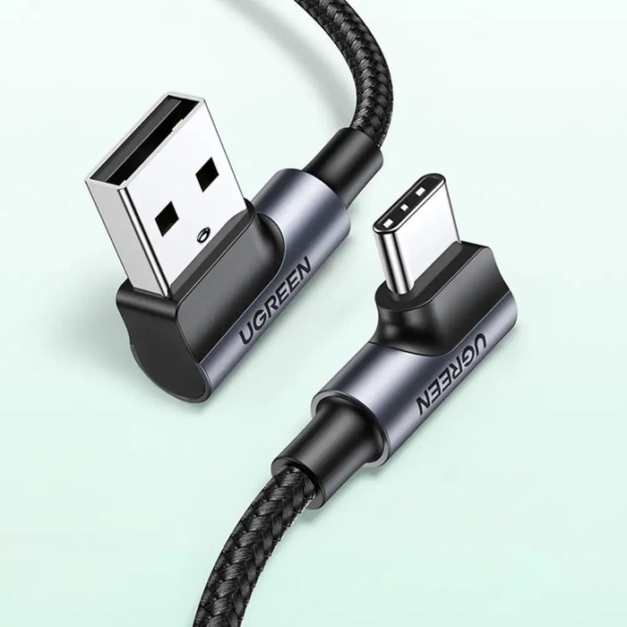 Ugreen 90° angled cable USB C - USB 2.0 480Mbps 3A 3m black (US176) - Cell phone cables<<<HurtelXML