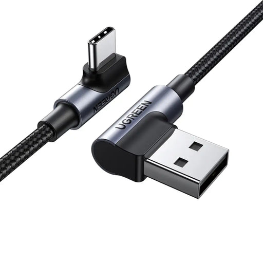 Ugreen 90° angled cable USB C - USB 2.0 480Mbps 3A 3m black (US176) - Cell phone cables<<<HurtelXML