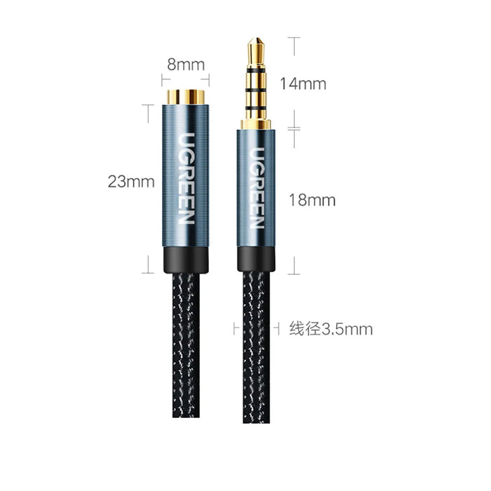 Ugreen adapter cable extension AUX mini jack 3.5 mm 1.5m blue (AV118) - Audio cables<<<HurtelXML