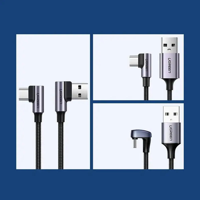Ugreen angle cable USB cable - USB Type C Quick Charge 3.0 QC3.0 3 A 0.5 m gray (US176 20855) - Cell phone