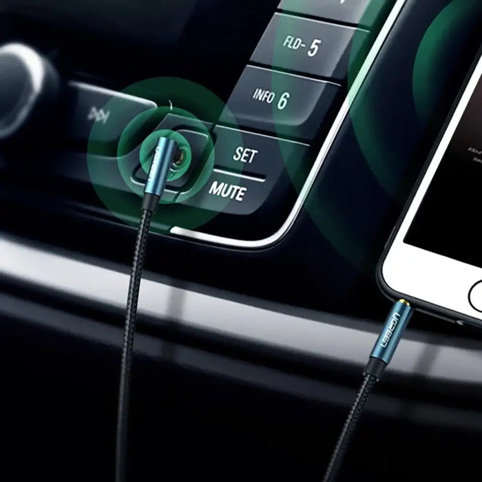 Ugreen angled AUX cable 2 x mini jack 3.5 mm 1.5m blue (AV112) - Audio cables<<<HurtelXML