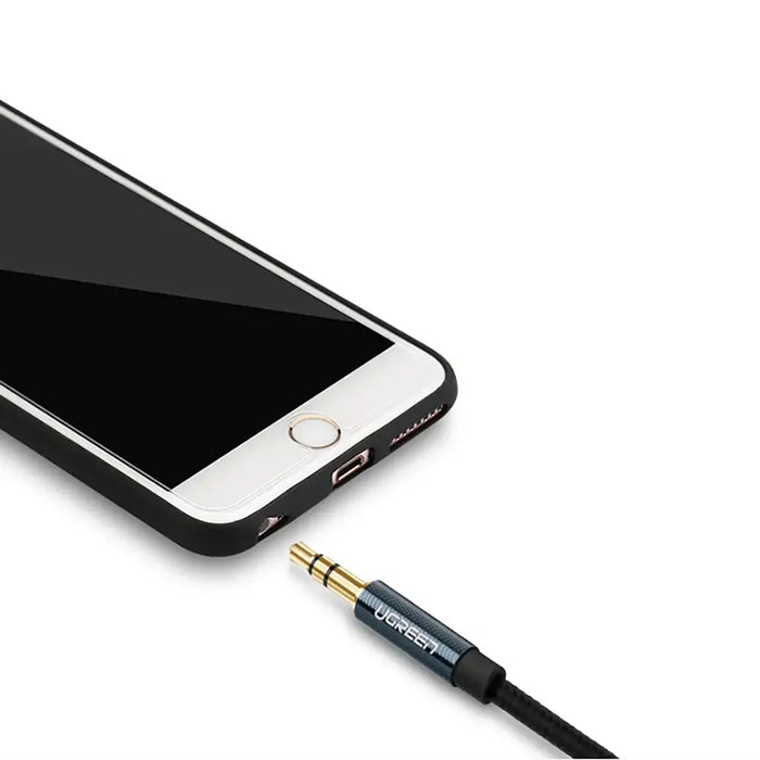 Ugreen angled AUX cable 2 x mini jack 3.5 mm 1m blue (AV112) - Audio cables<<<HurtelXML
