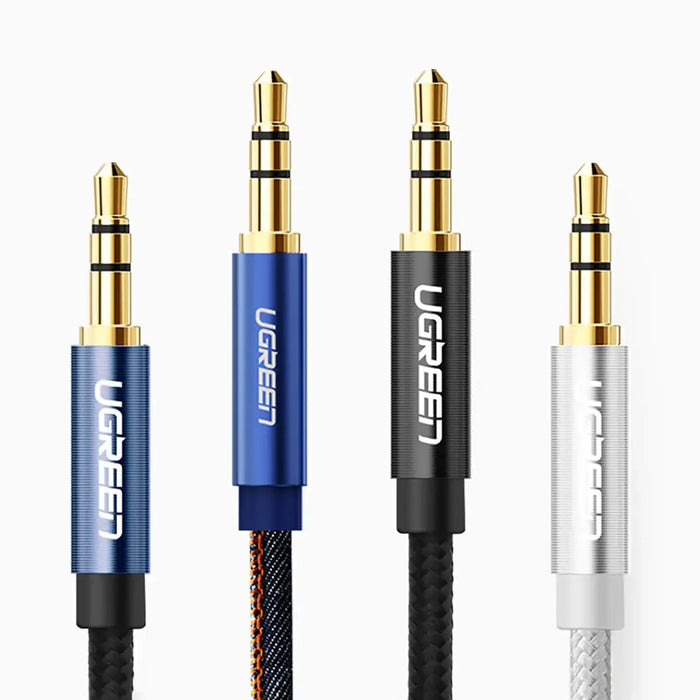 Ugreen angled AUX cable 2 x mini jack 3.5 mm 1m blue (AV112) - Audio cables<<<HurtelXML