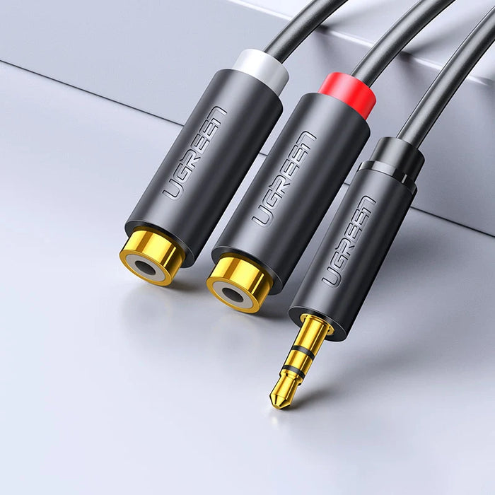 Ugreen audio adapter jack 3.5mm male to 2xRCA female cable 0.25m gray (AV109) - Audio cables<<<HurtelXML