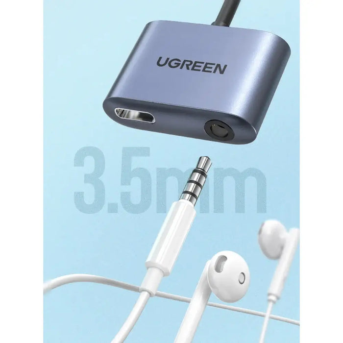 Ugreen audio adapter USB Type C (male) - USB Type C PD QC (female) + 3.5mm mini jack (female) gray (CM231) - USB
