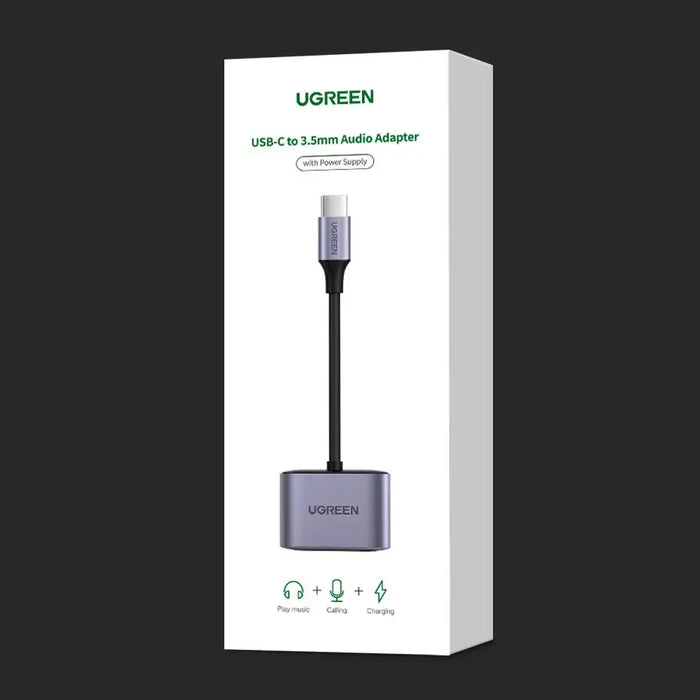 Ugreen audio adapter USB Type C (male) - USB Type C PD QC (female) + 3.5mm mini jack (female) gray (CM231) - USB