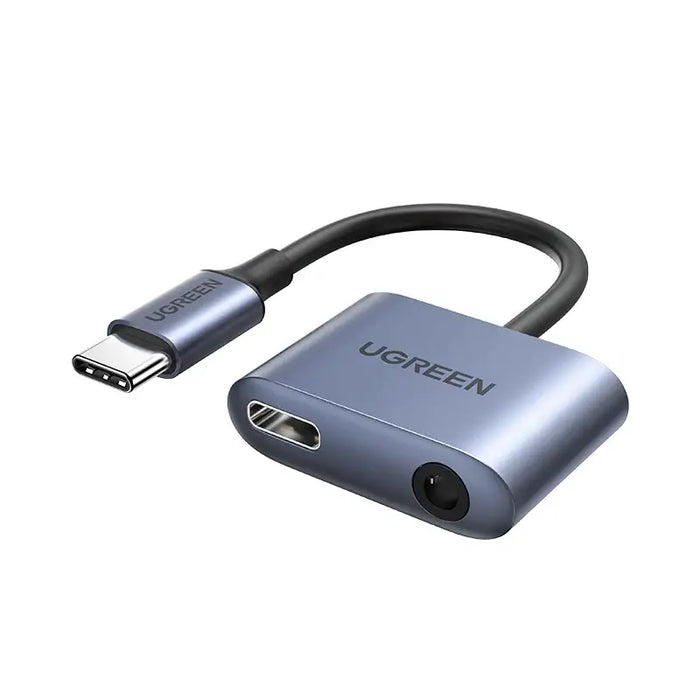Ugreen audio adapter USB Type C (male) - USB Type C PD QC (female) + 3.5mm mini jack (female) gray (CM231) - USB