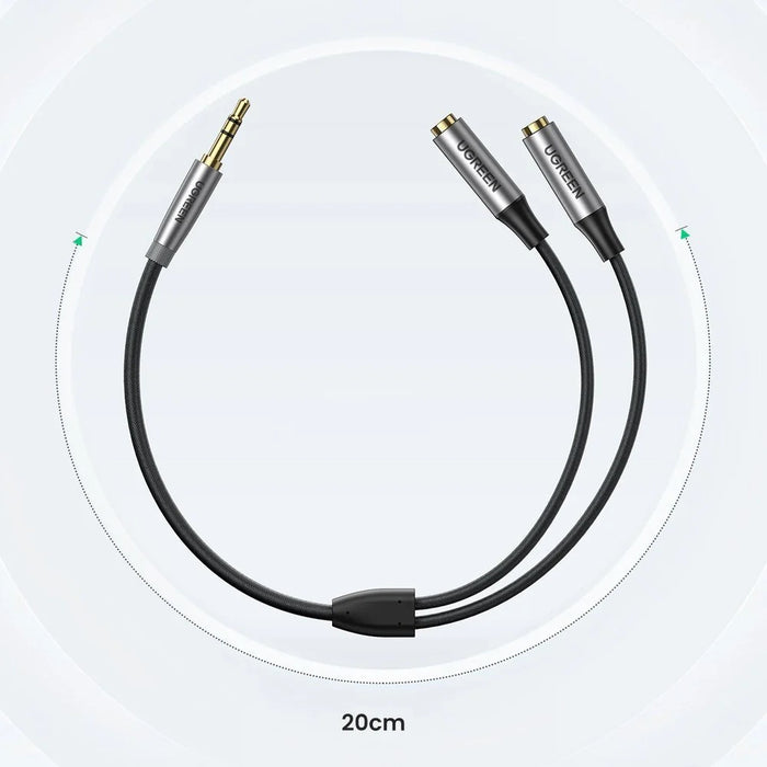Ugreen aUX 3.5mm mini jack extension cable 0.2m black (AV191 50253) - Audio cables<<<HurtelXML