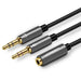 Ugreen AUX splitter cable 3.5 mm mini jack (female) - 2x 3.5 mm mini jack (male - microphone and headphones) black