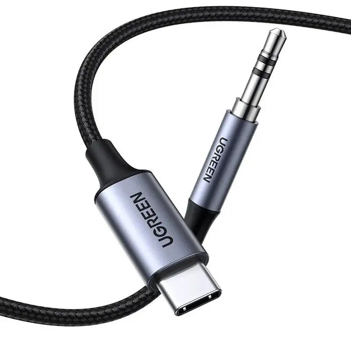 Ugreen AUX stereo audio cable 3.5 mm mini jack - USB Type C for tablet phone 1m black (CM450 20192) - Audio