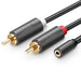 Ugreen AV102 10561 audio mini jack cable 3.5mm (female) - 2RCA (male) 0.25m - gray - Audio cables<<<HurtelXML