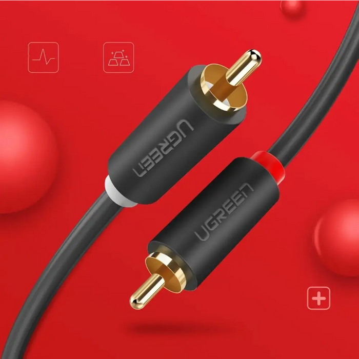 Ugreen AV104 10519 audio cable 2RCA (male) / 2RCA (male) 3m - gray - Audio cables<<<HurtelXML