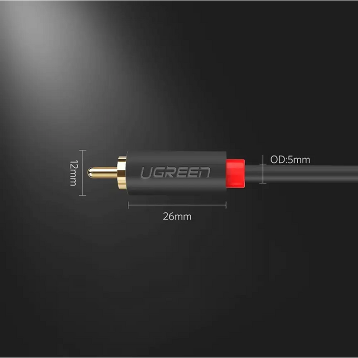 Ugreen AV104 10519 audio cable 2RCA (male) / 2RCA (male) 3m - gray - Audio cables<<<HurtelXML