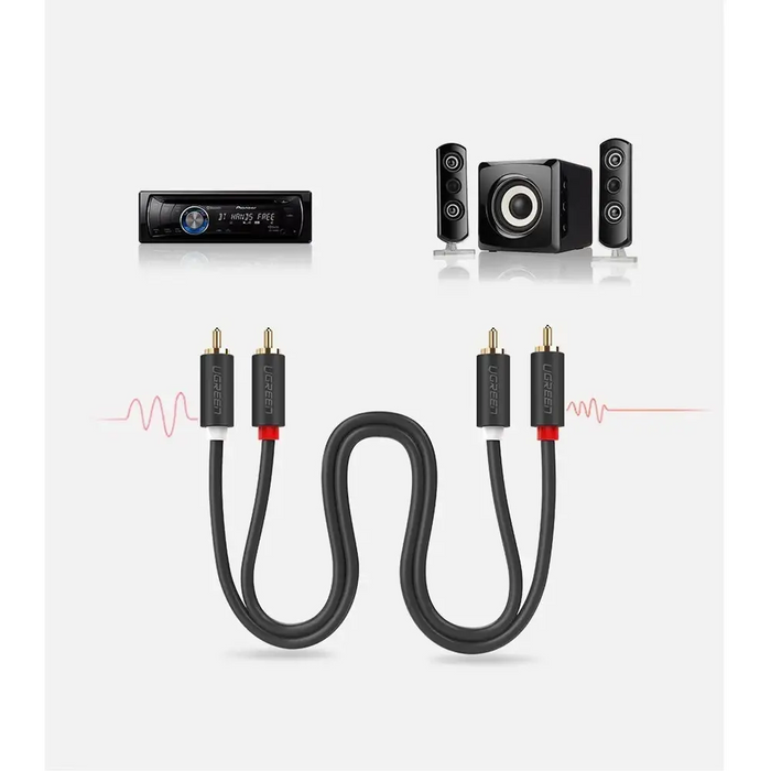 Ugreen AV104 10520 audio cable 2RCA (male) / 2RCA (male) 5m - gray - Audio cables<<<HurtelXML