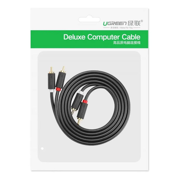 Ugreen AV104 30747 audio cable 2RCA (male) / 2RCA (male) 1m - gray - Audio cables<<<HurtelXML