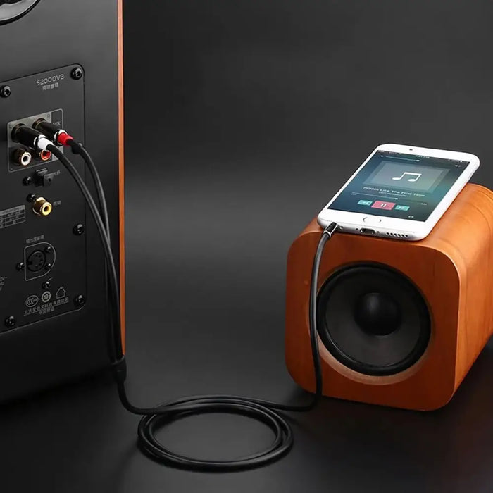 Ugreen AV116 10584 audio mini jack cable 3.5 mm (male) / 2RCA (male) 2m - black - Audio cables<<<HurtelXML