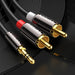 Ugreen AV116 10584 audio mini jack cable 3.5 mm (male) / 2RCA (male) 2m - black - Audio cables<<<HurtelXML