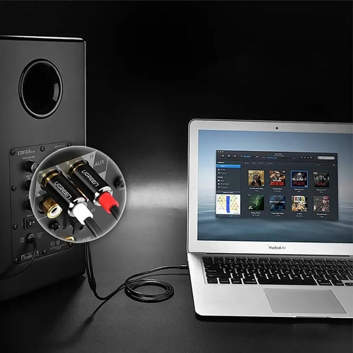 Ugreen AV116 10584 audio mini jack cable 3.5 mm (male) / 2RCA (male) 2m - black - Audio cables<<<HurtelXML