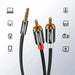 Ugreen AV116 10584 audio mini jack cable 3.5 mm (male) / 2RCA (male) 2m - black - Audio cables<<<HurtelXML