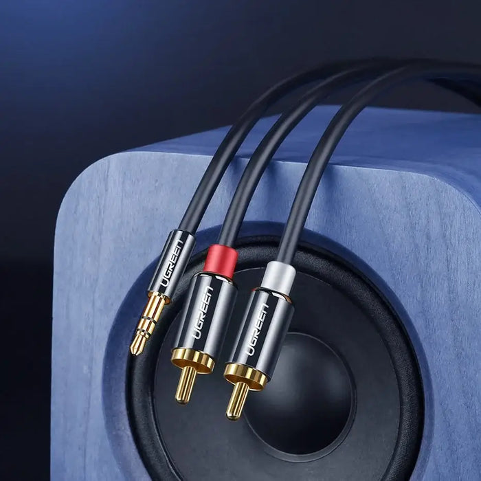 Ugreen AV116 10590 audio mini jack cable 3.5 mm (male) / 2RCA (male) 3m - black - Audio cables<<<HurtelXML