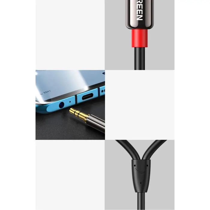 Ugreen AV116 10749 audio mini jack cable 3.5 mm (male) / 2RCA (male) 1m - black - Audio cables<<<HurtelXML