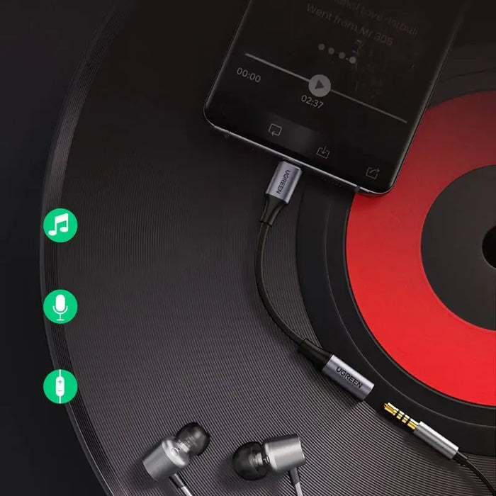 Ugreen AV161 adapter for headphones mini jack 3.5 mm (female) / USB-C (male) 10 cm - black - USB adapters<<<HurtelXML