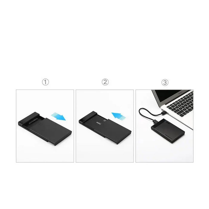 Ugreen bay for HDD SSD disk housing 2.5 ’’ SATA USB 3.2 Gen 1 (5 Gbps) micro USB SuperSpeed + 0.5 m cable black (US221