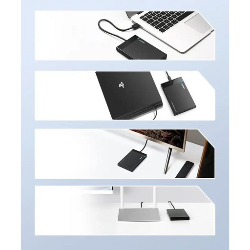 Ugreen bay for HDD SSD disk housing 2.5 ’’ SATA USB 3.2 Gen 1 (5 Gbps) micro USB SuperSpeed + 0.5 m cable black (US221