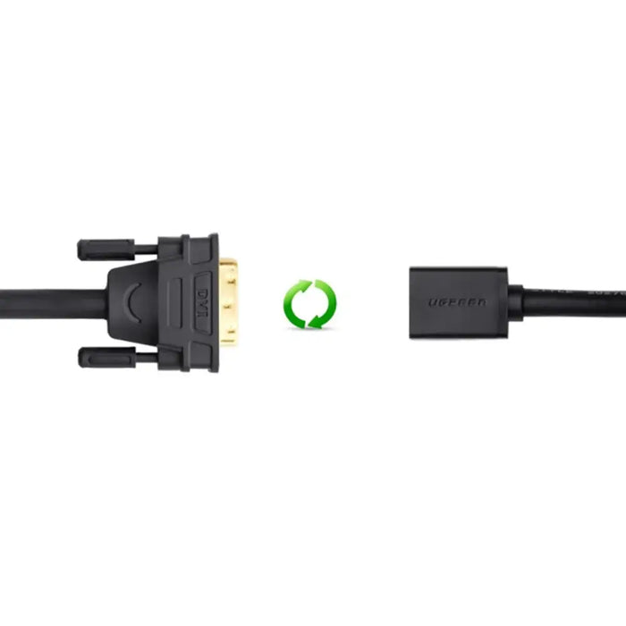 Ugreen cable adapter cable DVI (male) - HDMI (female) 0.15m black (20118) - Video cables<<<HurtelXML