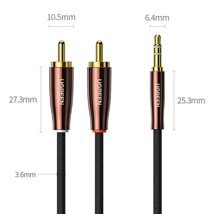 Ugreen cable audio cable 3.5 mm mini jack (male) - 2RCA (male) 2m copper (AV170) - Audio cables<<<HurtelXML