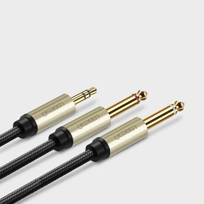Ugreen cable audio cable mini jack 3.5 mm - 2 x jack 6.35 mm 1m gray (AV126) - Audio cables<<<HurtelXML
