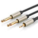 Ugreen cable audio cable mini jack 3.5 mm - 2 x jack 6.35 mm 1m gray (AV126) - Audio cables<<<HurtelXML