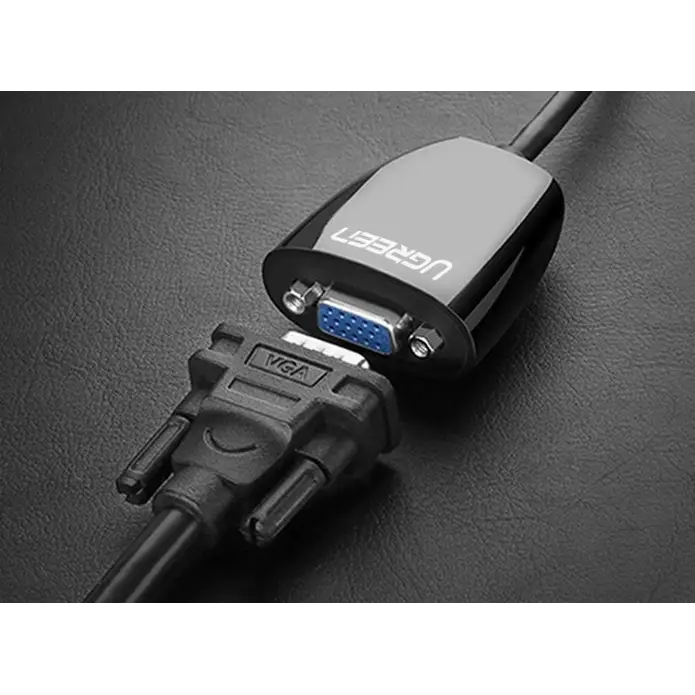 Ugreen Cable Cord Adapter Unidirectional HDMI (Male) to VGA (Female) FHD Black (MM105 40253) - Video