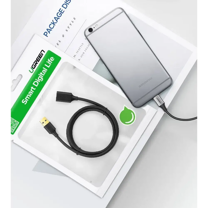 Ugreen cable cord extension adapter USB 3.0 (female) - USB 3.0 (male) 3 m black (US129 30127) - Cell phone