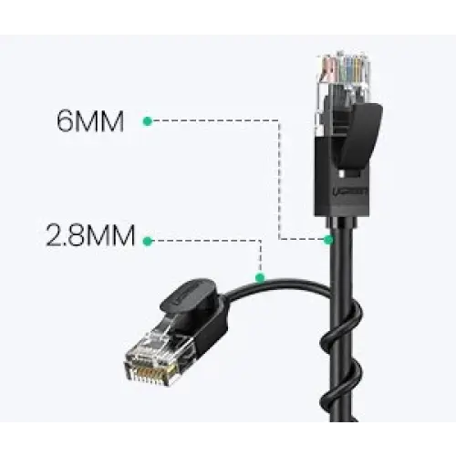 Ugreen cable internet network cable Ethernet patchcord RJ45 Cat 6A UTP 1000Mbps 1m black (70332) - Network