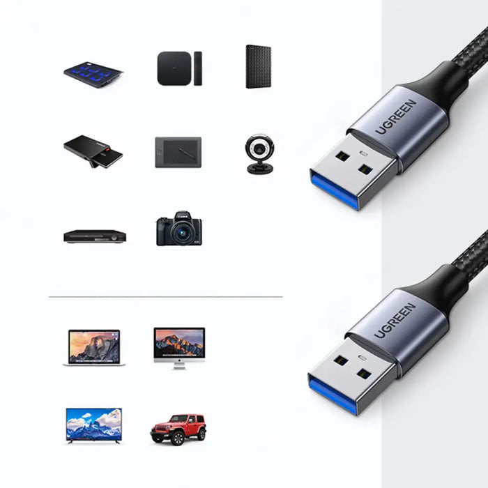 Ugreen cable USB cable - USB 3.0 5Gb/s 1m gray (US373) - Cell phone cables<<<HurtelXML