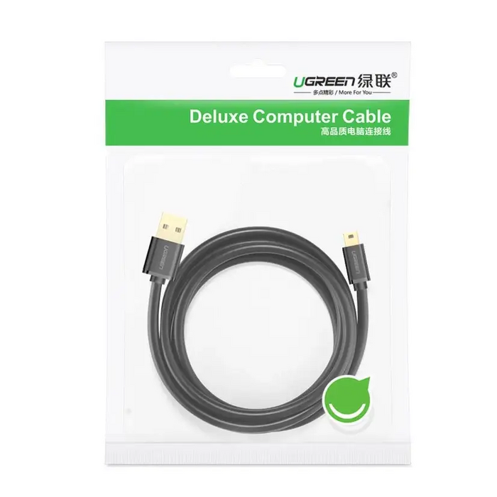 Ugreen cable USB - mini USB 480 Mbps 1 m black (US132 10355) - Cell phone cables<<<HurtelXML&&&USB