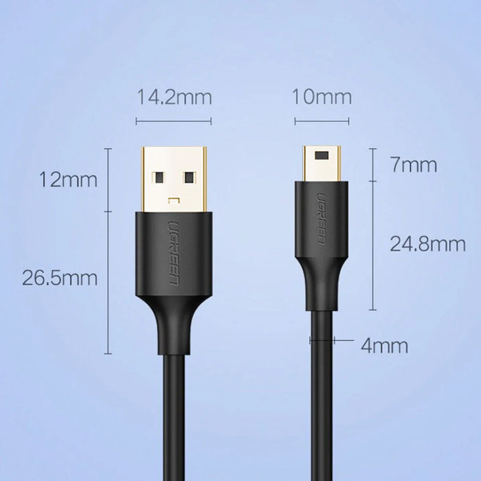 Ugreen cable USB - mini USB cable 480 Mbps 2 m black (US132 30472) - Cell phone cables<<<HurtelXML&&&USB