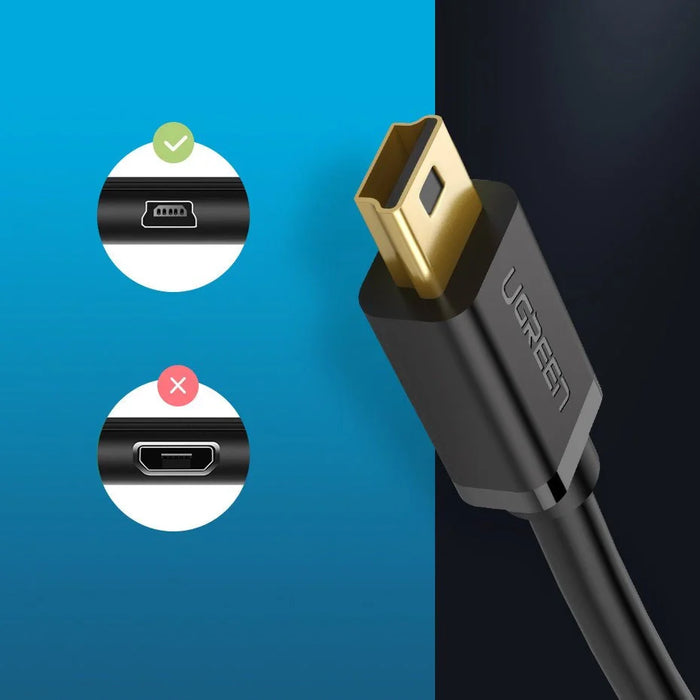 Ugreen cable USB - mini USB cable 480 Mbps 2 m black (US132 30472) - Cell phone cables<<<HurtelXML&&&USB