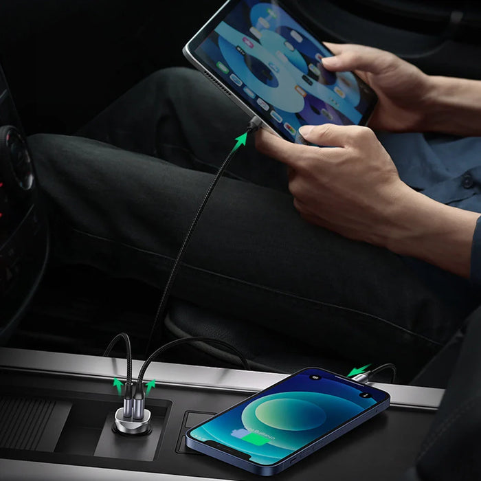 Ugreen Car Charger USB Type C / USB 24W Power Delivery Quick Charge Gray (30780) - Cell phone USB charger<<<HurtelXML