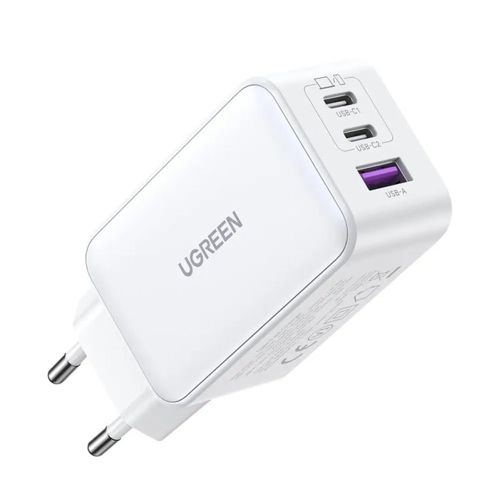 Ugreen CD244 65W USB-A / 2x USB-C GaN fast charger - white - Cell phone USB charger<<<HurtelXML&&&Зарядни