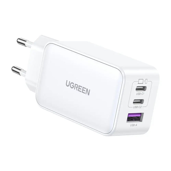 Ugreen CD244 65W USB-A / 2x USB-C GaN fast charger - white - Cell phone USB charger<<<HurtelXML&&&Зарядни