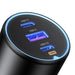 Ugreen CD293 car charger 2x USB-C PD and 1x USB-A 130W - black - Cell phone USB charger<<<HurtelXML