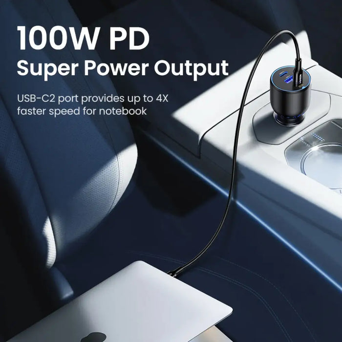 Ugreen CD293 car charger 2x USB-C PD and 1x USB-A 130W - black - Cell phone USB charger<<<HurtelXML