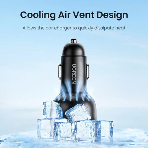 Ugreen CD293 car charger 2x USB-C PD and 1x USB-A 130W - black - Cell phone USB charger<<<HurtelXML