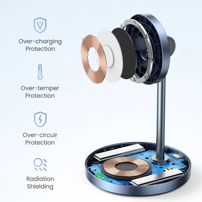 Ugreen CD317 MagSafe / Qi 2in1 charging station - black - Cell phone USB charger<<<HurtelXML